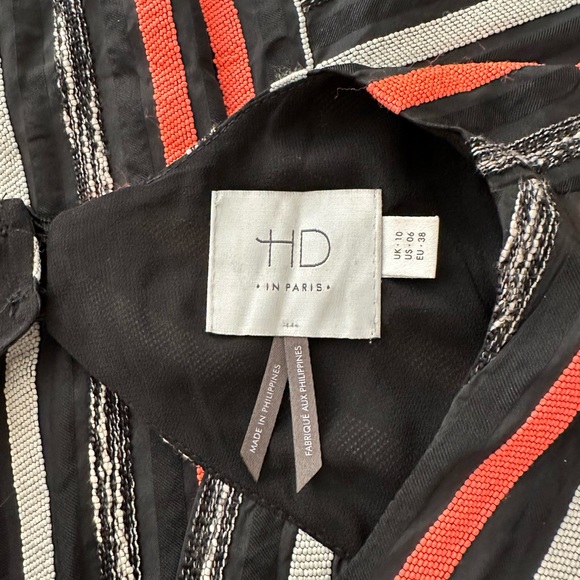 Anthro HD in Paris Black Orange Striped Tank Top - Picture 5 of 7